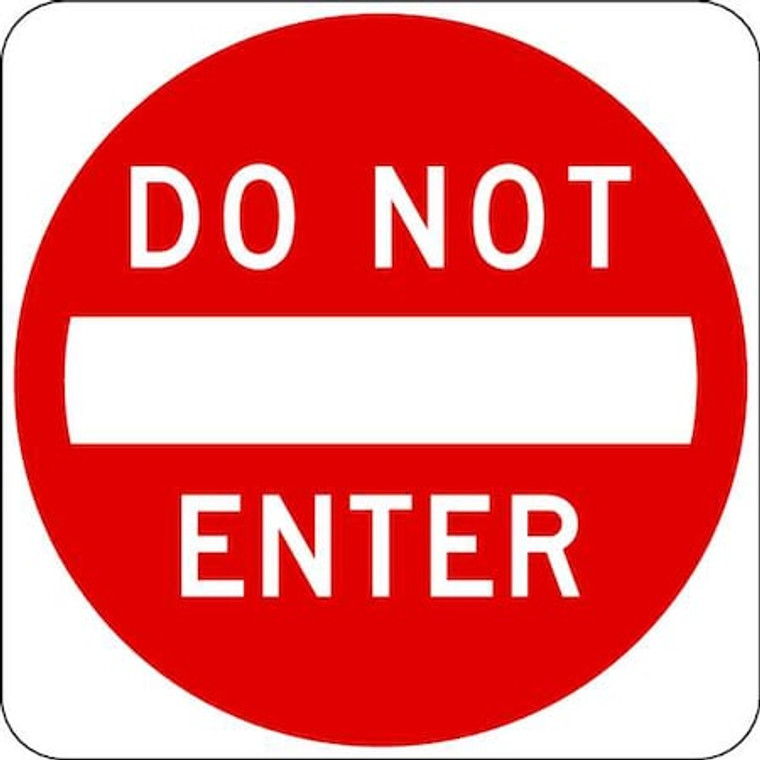 Do Not Enter Traffic Sign, 30 in H, 30 in W, Aluminum, Square, English, R5-1-30DA - R5-1-30DA