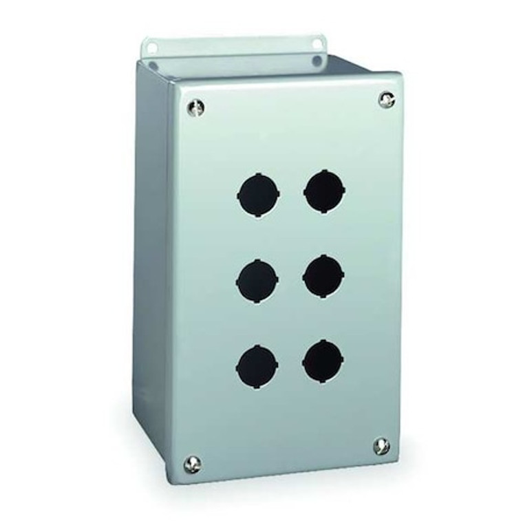 Pushbutton Enclosure, 30mm, 6 Holes, Steel - PBXD6