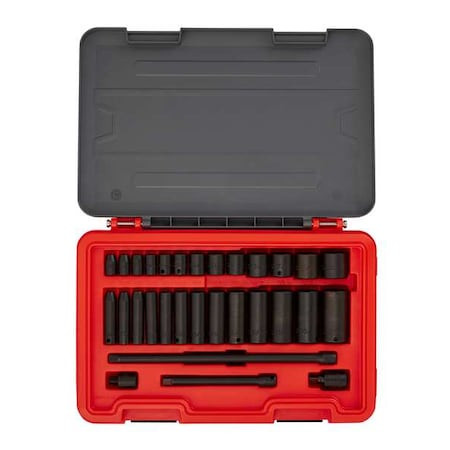 3/8 in Drive Socket Set SAE 31 Pieces 1/4 in to 1 in , Black Phosphate - J72131IM
