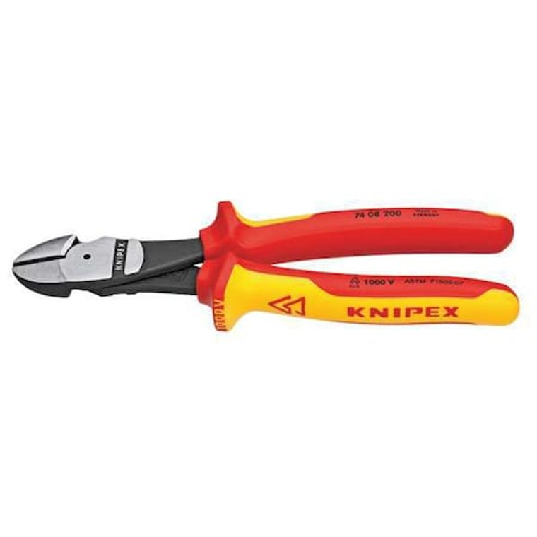 8 in 74 High Leverage Diagonal Cutting Plier Standard Cut Oval Nose Insulated - 74 08 200 SBA