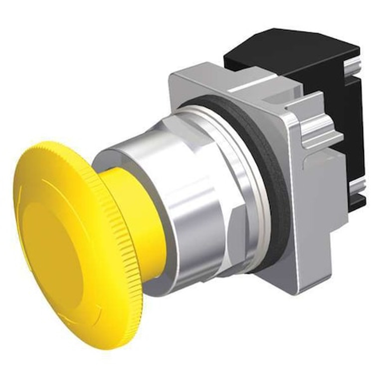 Non-Illuminated Push Button, 30 mm, 1NO/1NC, Yellow - 52PR8W4A