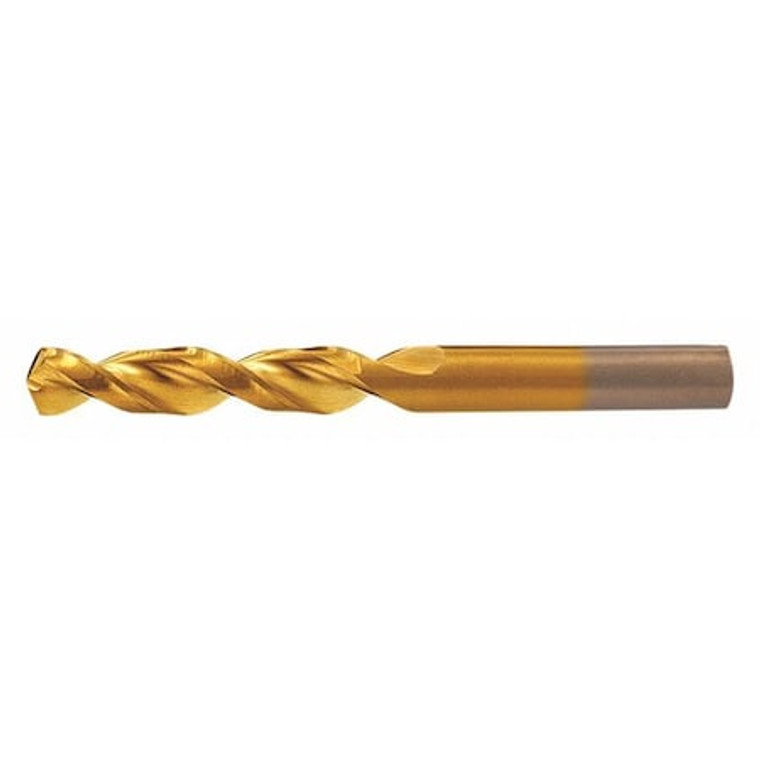 Screw Machine Drill Bit, 21/32 in Size, 135  Degrees Point Angle, Cobalt, TiN Finish - C14359
