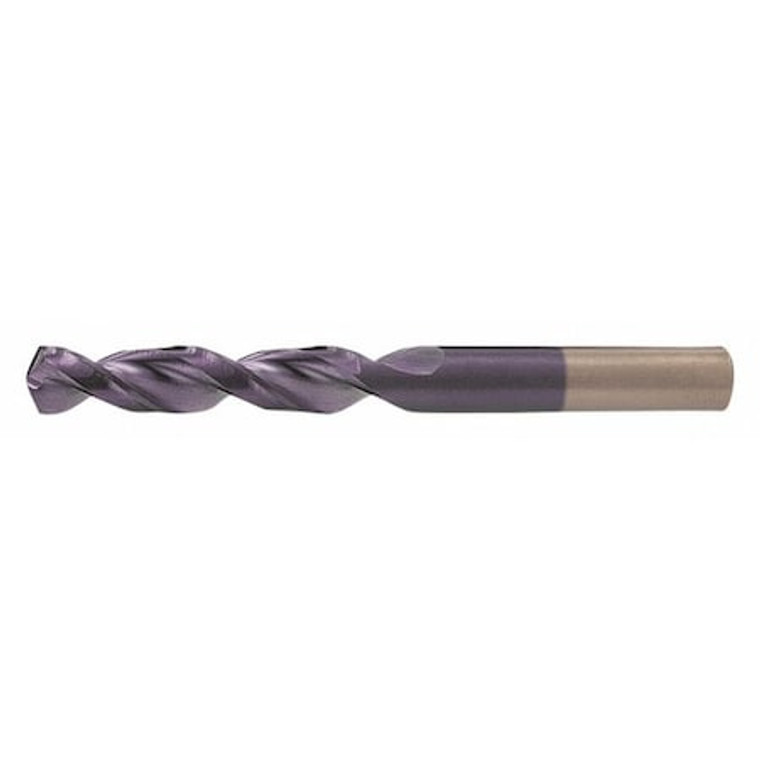 Screw Machine Drill Bit, 21/32 in Size, 135  Degrees Point Angle, Cobalt, TiAlN Finish - C15088