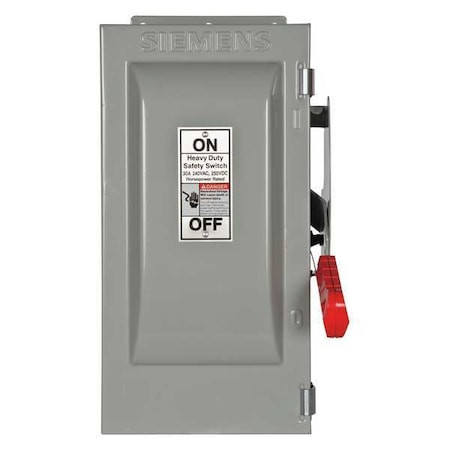 Fusible Safety Switch, Heavy Duty, 240V AC, 2PST, 30 A, NEMA 12 - HF221J