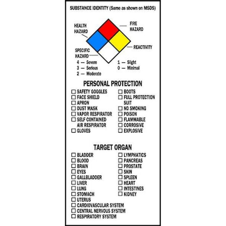NFPA Label, 8 In.H, Paper, 3 In.W, PK500 - 99197