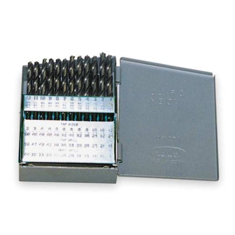 60PC 118° General Purpose Jobber Lengh Drill Set Chicago-Latrobe 150 Steam Oxide HSS #1-#60 - 57716