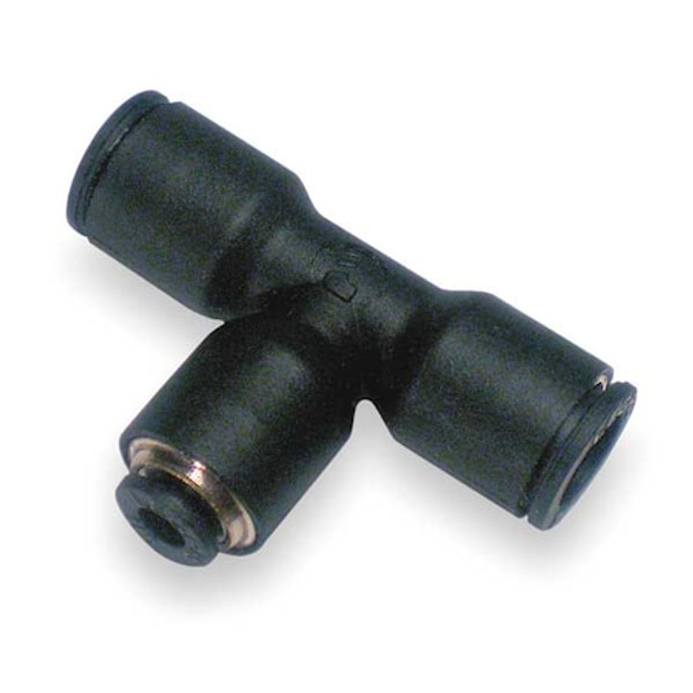 Union Tee, 1/8 in x 1/4 in Tube Size, Nylon, Black, 10 PK - 3104 53 56