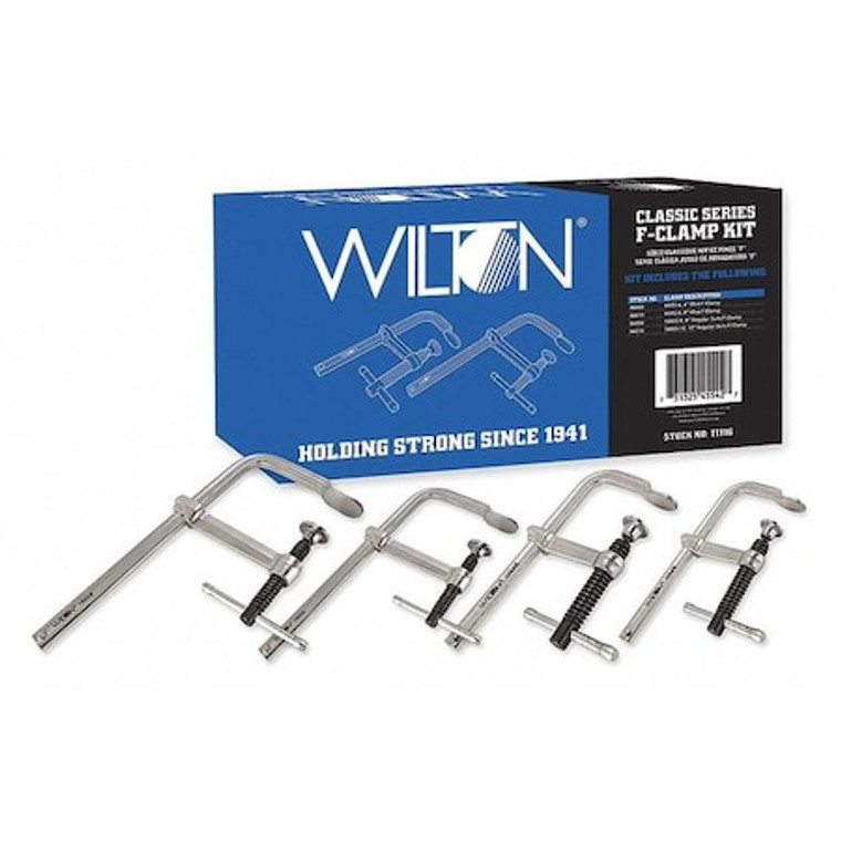 4", 8", 8", 12" Bar Clamp Set, Drop Forged Steel Handle and 5 1/2 in Throat Depth - 11116
