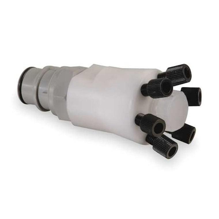 Silver/White Polypropylene/Stainless Steel HPLC Manifold - 28179