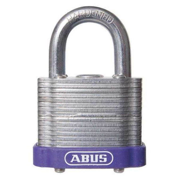 Keyed Padlock, Open, Rectangular Steel Body, Hardened Steel Shackle, 3/4 in W, 6 PK - 19335