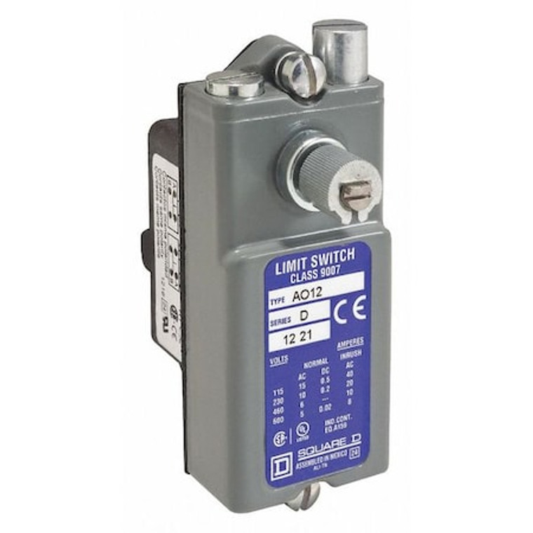 Heavy Duty Limit Switch, No Lever, Rotary, 1NC/1NO, 15A @ 600V AC - 9007AO12