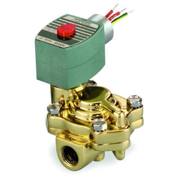 120V AC Brass Slow Closing Solenoid Valve, Normally Closed, 1 in Pipe Size - 8221G007
