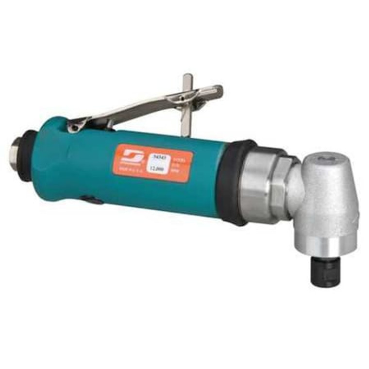 Right Angle Die Grinder, 3/8 in NPT Female Air Inlet, 1/4 in Collet, Heavy Duty, 12,000 RPM, 0.7 hp - 54343