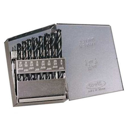 21PC 135° Heavy-Duty Jobber Length Drill Set Chicago-Latrobe 150ASP Steam Oxide HSS 1/16-3/8x1/64 - 69851