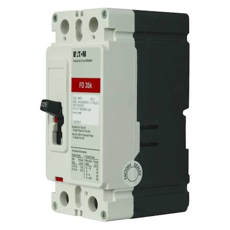 Molded Case Circuit Breaker, FD Series, 15A, 2 Pole, 600V AC, 65kA at 240/277V AC - FD2015