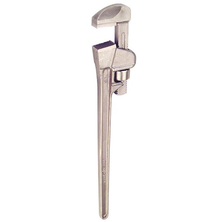 48 in L 7 9/16 in Cap. Aluminum Bronze Straight Pipe Wrench - W-216