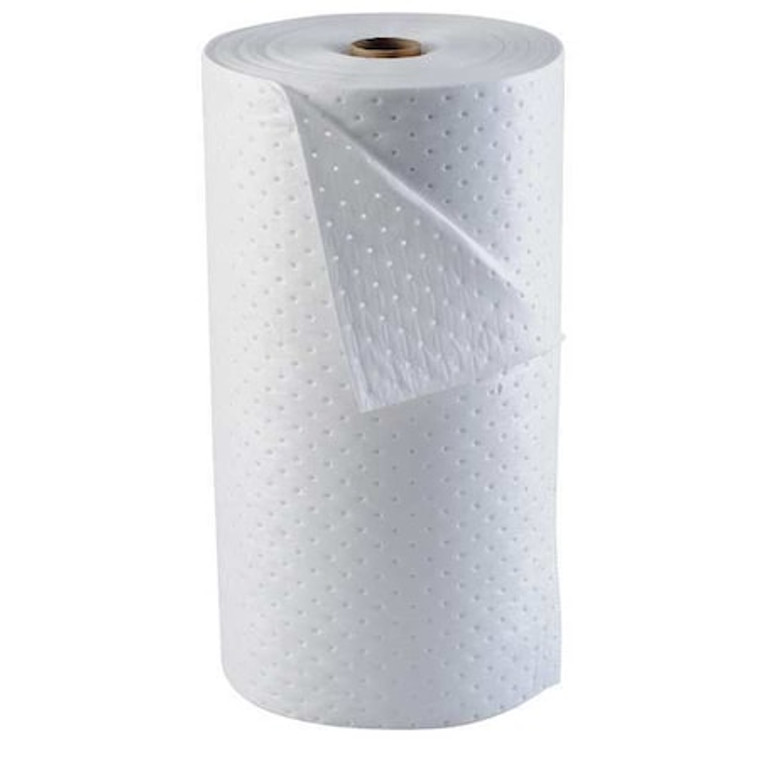 Sorbents, 49 gal, 30 in x 150 ft, Oil, White, Polypropylene - OP30