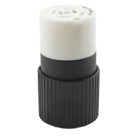 Locking Connector Black/White 347/600VAC L23-20R - 72320NC