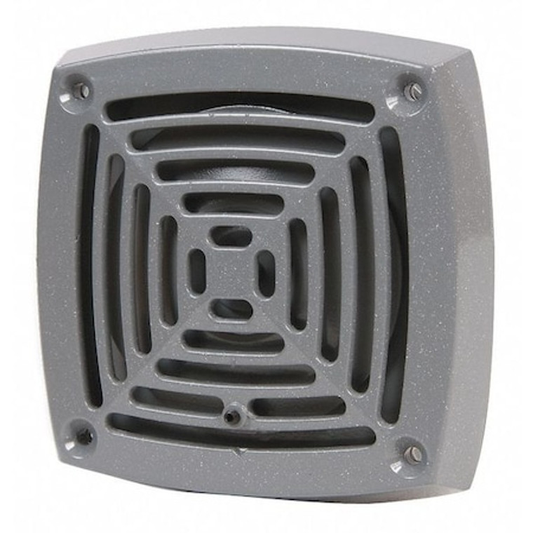 Vibrating Horn, 4.625 in x 4.625in, 120V AC, Heavy Duty Die Cast, Panel Mounting, Indoor, Gray - 870P-N5