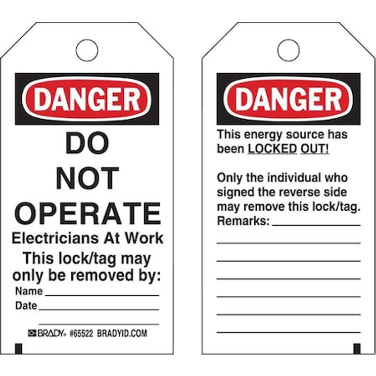 Danger Tag, 5-1/2 x 3 In, Hd Polyest, PK25, 65522 - 65522