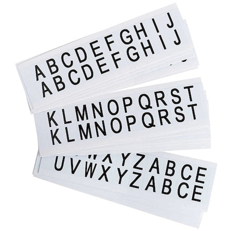 Label, A Thru Z, 3/4 In. H, Blk On Wht, PK25 - 9712-LTR KIT