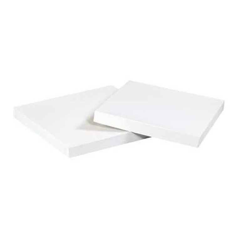 Deluxe Gift Box Lids, 6x6", White, 50PK, 6" Inside Lg, 6" Inside W, White, Fibreboard, 50 PK - DGBL66W