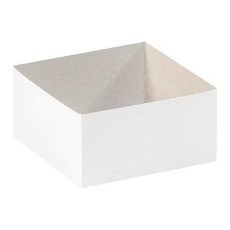 Deluxe Gift Box Bottoms, 6x6x3", White, 50PK, 6" Inside Lg, 6" Inside W, White, Fibreboard, 50 PK - DGB663W