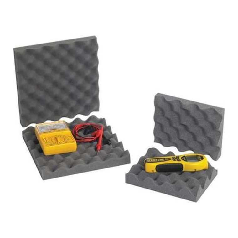 Convoluted Foam Sets, 6" x 6" x 2", Charcoal, 64/Sets per Case - FCSC662