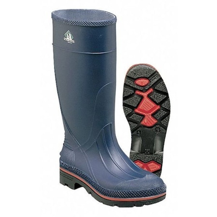 MAX Plain-Toe Women's Work Boots, PVC, Chemical-Resistant, 15 in H, Navy/Red/Black, Size 5, 1 Pair - 75126/5