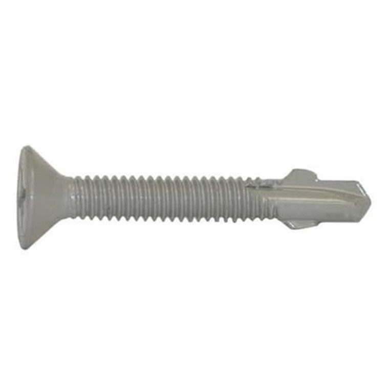 Self-Drilling Screw, #12 x 1 5/8 in, Climaseal Steel Flat Head Phillips Drive, 250 PK - 1552500