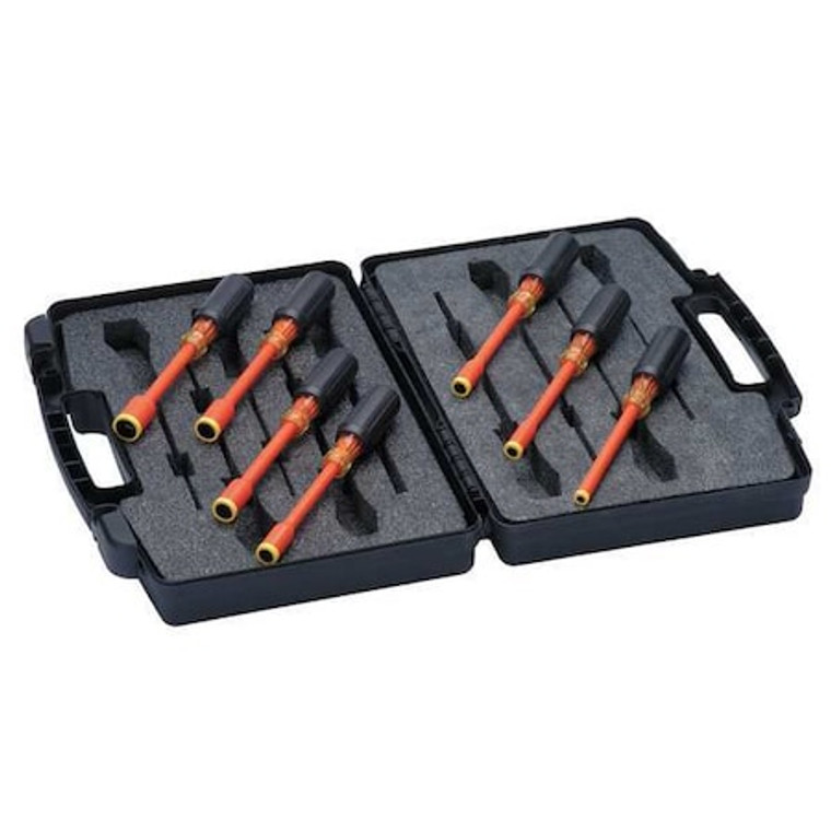 Nut Driver Set, 7 Pieces, SAE, Solid, Ins - 35-9104