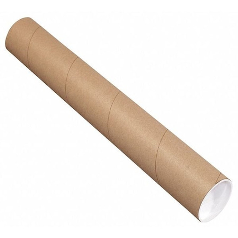 Mailing Tubes with Caps, 3" x 38", Kraft, 24/Case - P3038K