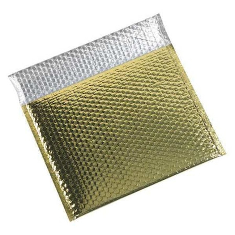 Glamour Bubble Mailers, 13 3/4" x 11, Gold, 48/Case - GBM1311GD