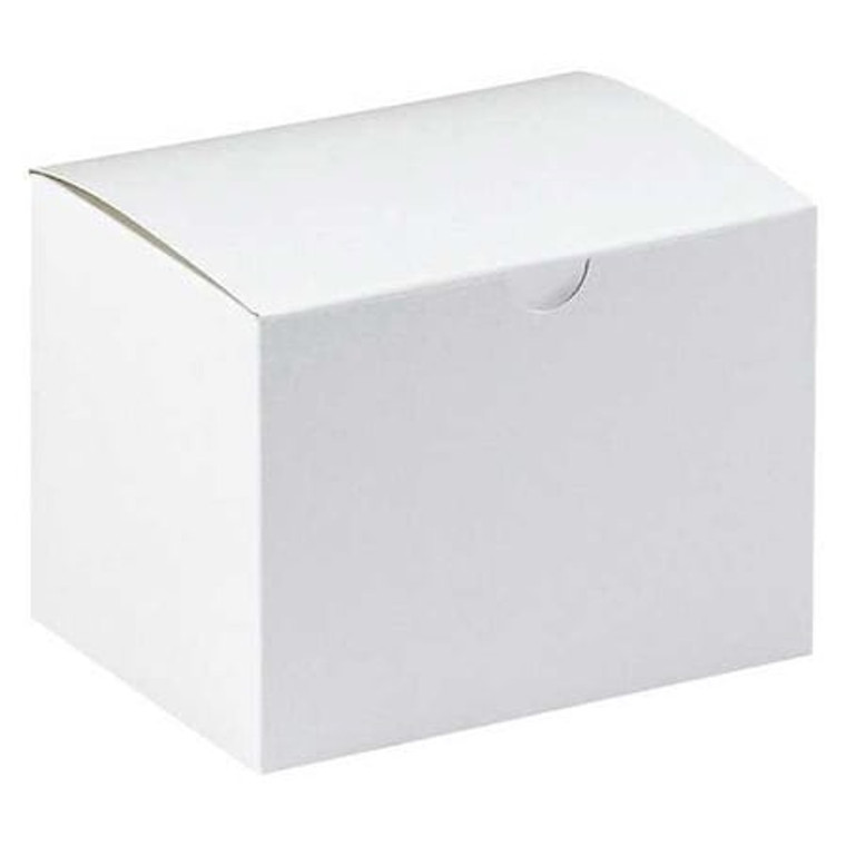 Gift Boxes, 6x4 1/2x4 1/2", White, 100PK, 6" Inside Lg, 4 1/2" Inside W, White, Fibreboard, 100 PK - GB644