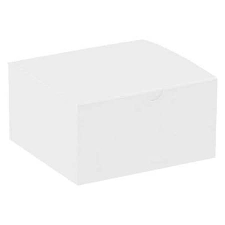 Gift Boxes, 5x5x3", White, 100PK, 5" Inside Lg, 5" Inside W, White, Fibreboard, 100 PK - GB553