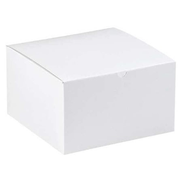 Gift Boxes, 10x10x6", White, 50PK, 10" Inside Lg, 10" Inside W, White, Fibreboard, 50 PK - GB101