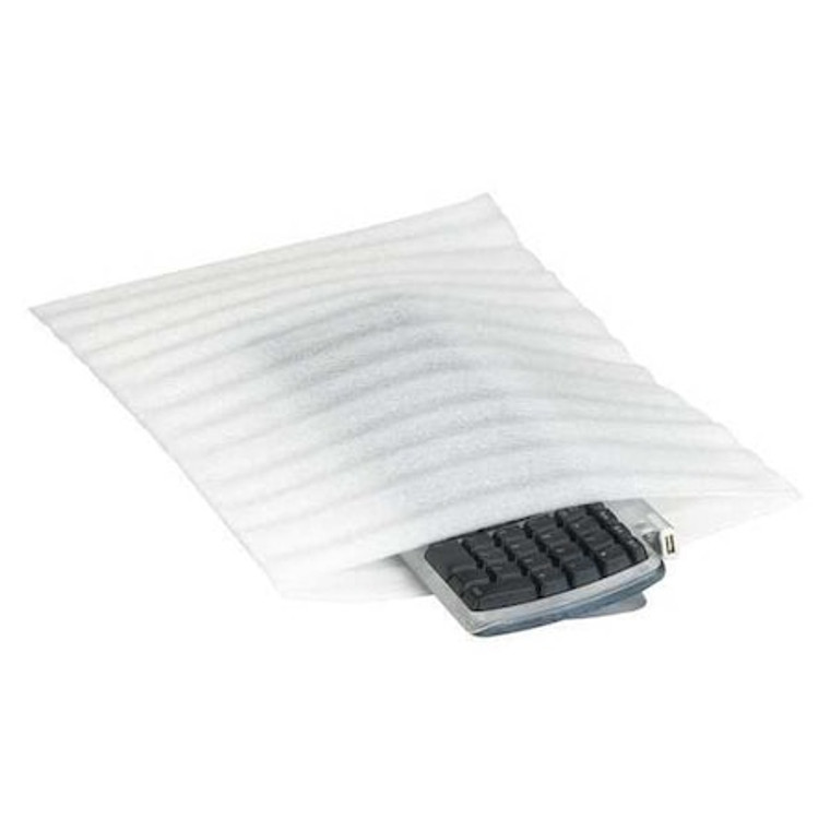 Flush Cut Foam Pouches, 10" x 10", White, 150/Case - FP1010