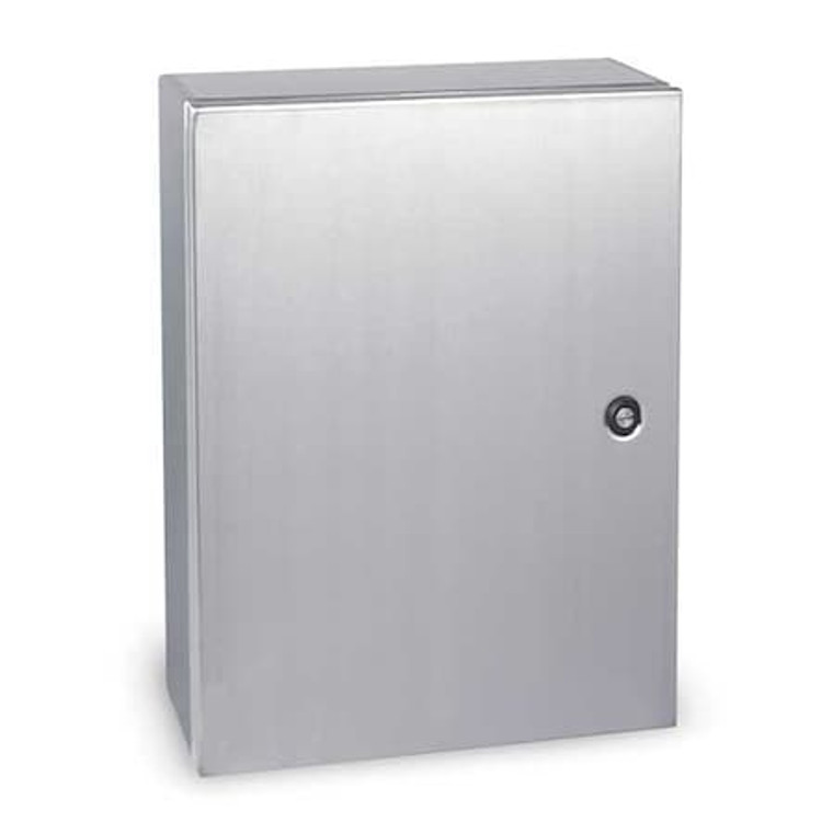 304 Stainless Steel Electrical Enclosures, 16 in H, 6 in D, 12 in W, NEMA 4X, Hinged - N412161206SSC