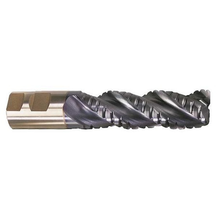 3-Flute PM+™ HSS-E Square CC Special Profile Roughing EndMil CTD PM-538R-TC TiCN 1-1/4x1-1/4x4x6-1/2 - C40025