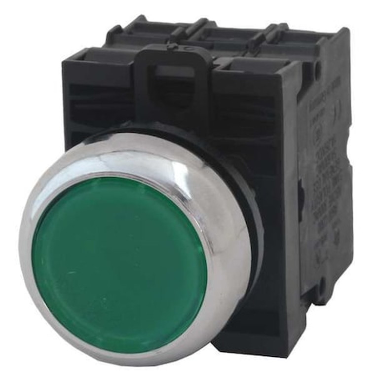 Illuminated Push Button, 22mm, Green - M22M-DL-G-K20-G