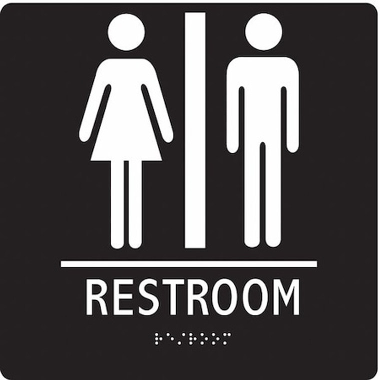 RESTROOM, 8 in W x 8 in H, Square, Modified Acrylic, 486G78 - 486G78