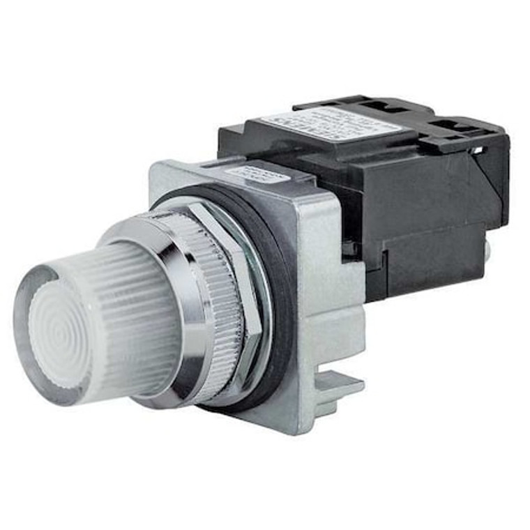 Pilot Light, LED, Full Voltage, White, 30mm - 52PL5EBXB