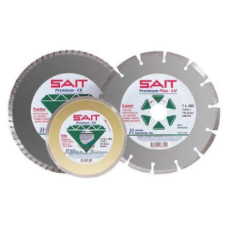 SAIT 48742 Segmented Rim Small Diameter Diamond Blades 5" x .090" x 7/8", 1-Pack - 48742