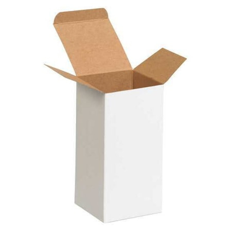 Reverse Tuck Folding Cartons, 4x4x8", White, 250PK, 12" Inside Lg, 10" Inside W, 250 PK - RTS27W