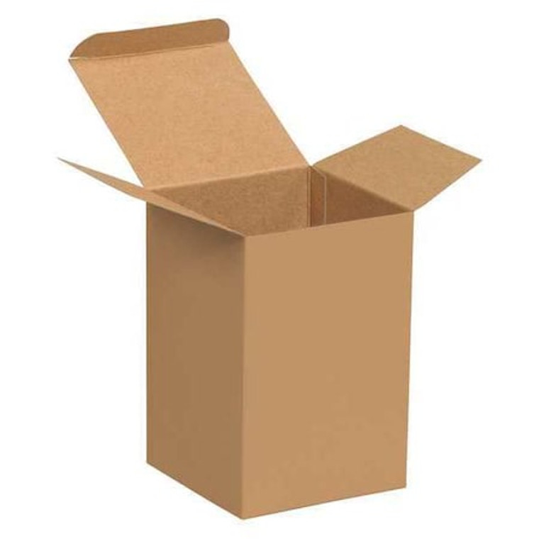 Reverse Tuck Folding Cartons, 4x4x6", Kraft, 250PK, 12" Inside Lg, 10" Inside W, 250 PK - RTS26