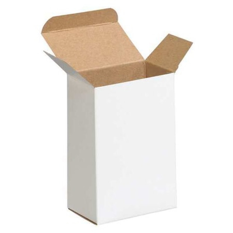 Reverse Tuck Folding Cartons, 4x2 1/2x6", White, 250PK, 12" Inside Lg, 10" Inside W, 250 PK - RT9SCW