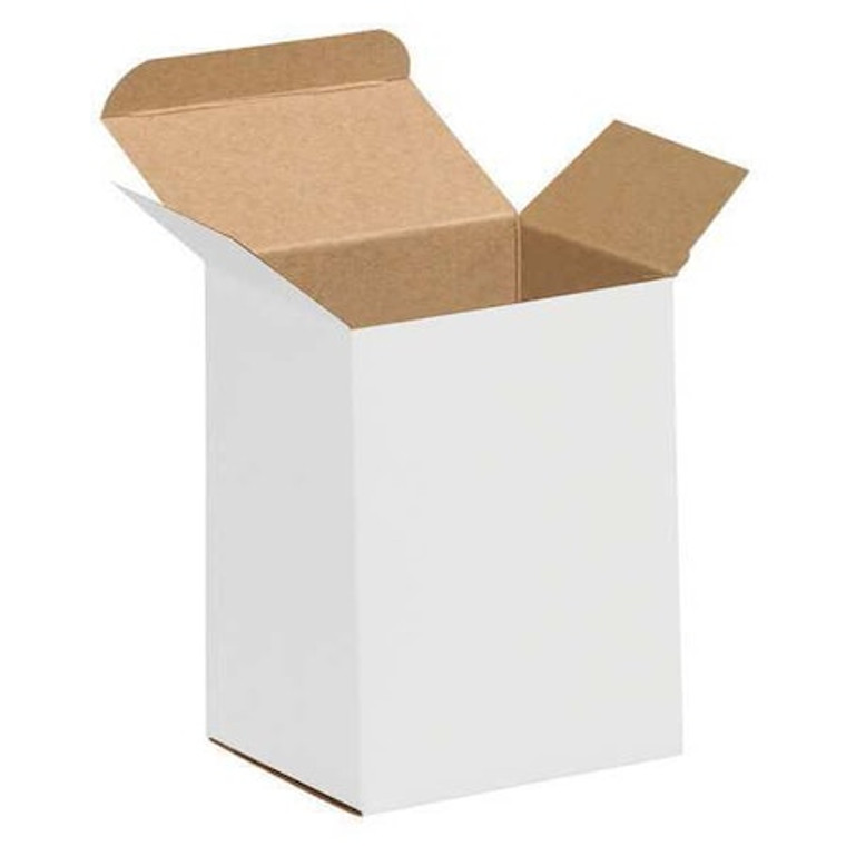Reverse Tuck Folding Cartons, 3x2x5", White, 500PK, 12" Inside Lg, 10" Inside W, 500 PK - RTC26W