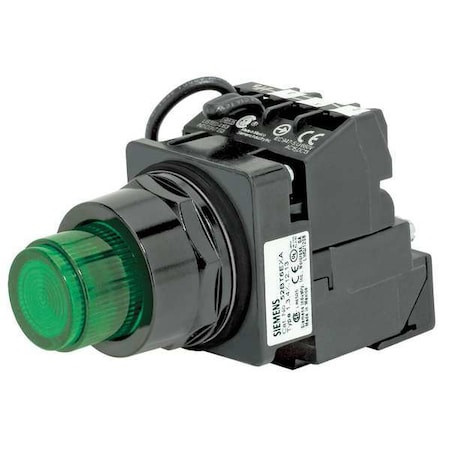 Illuminated Push Button, 30 mm, 1NO/1NC, Green - US2:52BT6G3AB