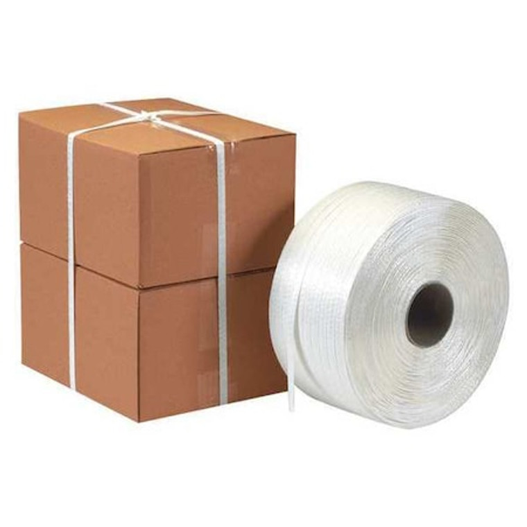 Poly Cord Strapping, 5/8" x 3000', White, 1 Coil - PSC588