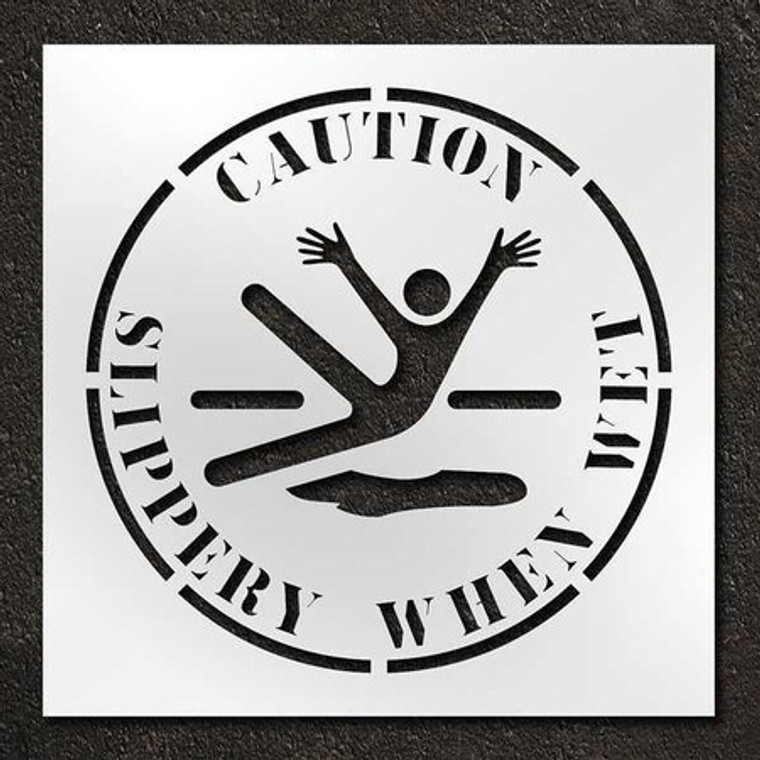 Stencil, Caution Slippery When Wet, 42 in - STL-116-14803
